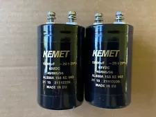 2 New 15000 uf 63v Kemet Screw-Terminal Capacitors 51mm diameter--receivers amps