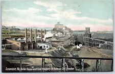 Postcard Scranton PA Boiler House Coal Washery Bellevue Coal Breaker RR P7E