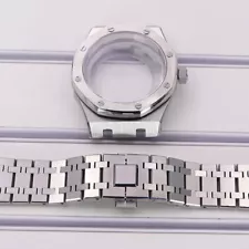 41mm Royal oak SUB Steel Watch Cases band Sapphire Glass For Seiko NH35 NH36 38