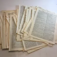 100 Old dictionary book pages ephemera, scrapbook, journaling