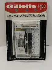 Vintage Gillette Super Speed Razor New Old Stock Made In USA