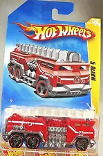 2009 Hot Wheels #6 New Models 6/42 5 ALARM Fire Engine Red Variant w/Black Pr5Sp