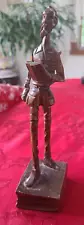 7.25" Don Quixote Wooden Statue Vintage Wood