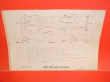 1959 CHEVROLET CORVETTE ROADSTER CONVERTIBLE HARDTOP VETTE FRAME DIMENSION CHART