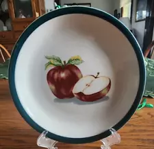 Apple Seeds Salad Dessert Plate 7 1/2" Totally Today Stoneware Red Green White !