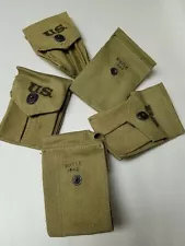 US GI WWII COLT 45 MAGAZINE POUCH VARIOUS MAKERS DATED 1942.