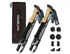 Trekology TREK-Z 2pc Trekking Hiking Poles, Foldable Collapsible Walking Sticks