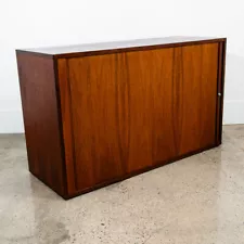 Mid Century Danish Modern Credenza Sideboard Rosewood Tambour Door File Office