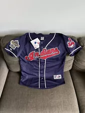 Majestic Authentic Cleveland Indians Kenny Lofton World Series Jersey Men's Sz L