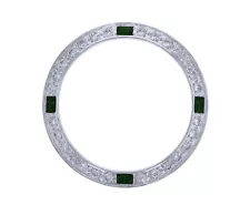 CREATED DIAMOND EMERALD BEZEL FOR 26MM ROLEX DATE , DATEJUST WATCH LADY WHITE