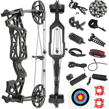 40-65lbs Compound Bow Catapult Dual-use Steel Ball Archery Fishing Hunting RH LH