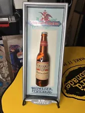 Vintage Budweiser Centennial 12oz Bottle Plastic Display Bar Sign 7”x17”x2”