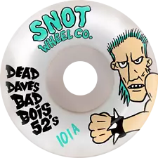 SNOT Dead Dave Bad Bois 52mm 101a Glow In The Dark Skateboard Wheels - Set Of 4