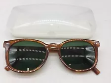 Warby Parker Toddy W 267 Sequoia Tortoise Sunglasses 51-19-145 Green Lens