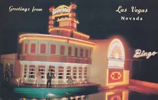 Showboat Casino Las Vegas Nevada Postcard 1950's Closed in 2000