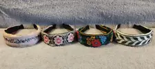 Boho Handmade Headbands, 4 Piece, Wtih Bohemia Floral & Colorful Designs