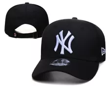 New York Yankees Hat Adjustable Fit Cap Black Curved Brim Fast Ship