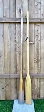 Vintage Set Paddles Wooden Oars 84" + 79" Long Old Blond Finish