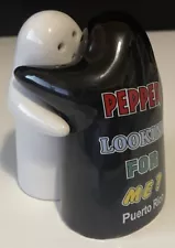 Hugging Ghosts PUERTO RICO Salt & Pepper Shakers “Looking For Me?” W/Stoppers