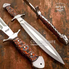 IMPACT CUTLERY RARE CUSTOM FULL TANG DAGGER KNIFE LAMINATED EXOTIC WOOD HANDLE