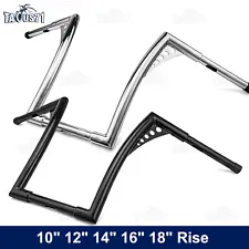 Rise 10" 12" 14" 16" 18" Ape Hangers Handlebar For Harley Sportster Softail Dyna