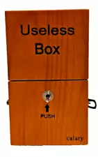 Useless Box/ Leave Me Alone Machine Fully Assembled in Wood Box