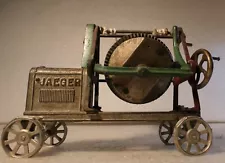 ANTIQUE TOY LARGE KENTON JAEGER CEMENT MIXER CAST IRON INDUSTRIAL TOY