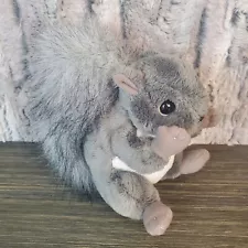 Gray Squirrel Plush Stuffed Animal W/ Grey Bushy Furry Tail 6" Soft Toy