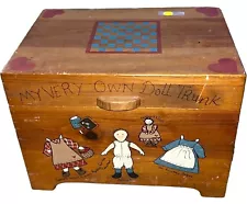 Vintage Handpainted Child’s Wooden Toy Chest