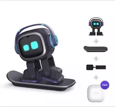 EMO Living AI Desktop Interactive Robot Pet With Wireless Charging Skateboard