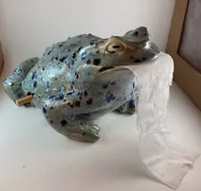 Large Ceramic Frog Toilet Paper Holder or Garden Statue