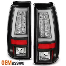 Fits 2003-2006 Chevy Silverado GMC Sierra 1500 2500HD 3500 Black LED Tail Lights