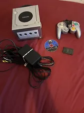 Gamecube Console Platinum ,No Issues And Tested Full Bundle + Sonic Adventure 2