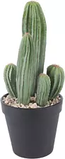 Tiangeplant Artificial Saguaro Cactus Faux Plants 11 Inch with Black Pot for Hom