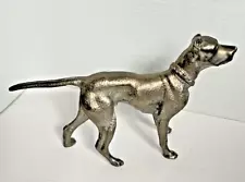 Metal Pewter Silver Plated Great Dane Doberman Mastiff Pitbull Dog Sculpture B2