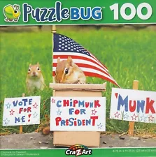 NEW Puzzlebug 100 Piece Jigsaw Puzzle ~ Chipmunk for President