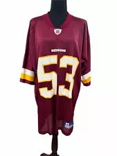 Reebok SZ Lg On Field Washington Redskins Jersey #53 Rare Washington Spellout