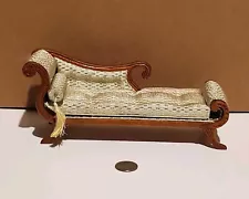 New Dollhouse Wooden Green Chaise Lounge Sofa Scale 1/12 CLEARANCE SALE