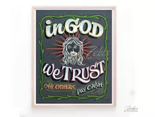 Tattoo Shop Policy Print I Cash Only I Tattoo Shop Decor I God we trust art