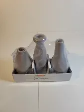 3 Count Gray Bud Vase