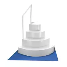 Blue Wave Wedding Cake Above Ground Pool Step with Liner Pad White