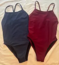 Jolyn 2 Fixed Back One-Piece Bathing Suits Navy Heath & Cranberry Perry 28