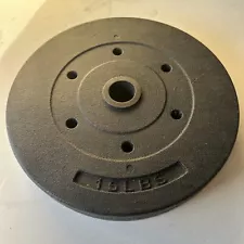 15 lb Weight Plate Round Plastic Coated For Bench Press 1” Inch Bar Weights Lbs