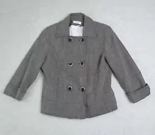 Vintage Larry Levine For Dress Barn Blazer Women's 10 Gray Lined Buttons