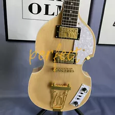 Hollow Body Hofner Violin BB2 Electric Guitar 6 Strings Gold Hardware Maple Wood