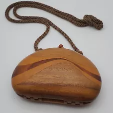 VINTAGE RAFAEL SANCHEZ HANDMADE MINI WOODEN SHOULDER BAG