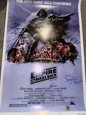 Star Wars Episode V The Empire Strikes Back Poster Cast Signed 5 Premiere Rare