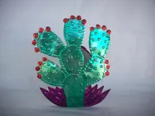 Prickly Pear Cactus Tin Ware Candle Holder for 3/8" Diameter Candles