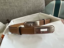 NEW HERMES Gold Epsom PHW Kelly 18 Belt One Size Adjustable ( $1125+tax)