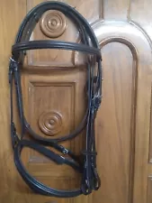 NEW LEATHER ENGLISH BEAUTIFUL HORSE BRIDLE WITH REINS FULL SIZE F/SHIP